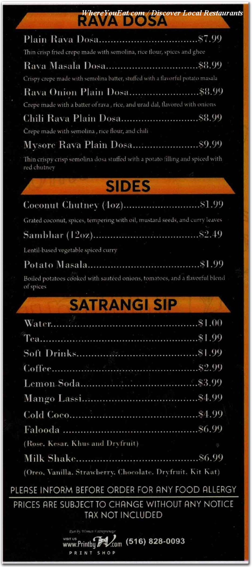menu